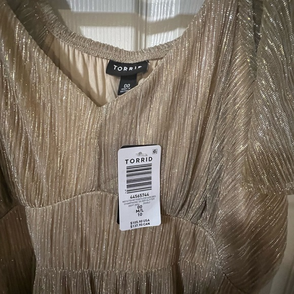 Torrid Metallic Gold Dress - Picture 2 of 3